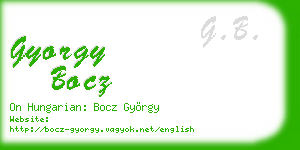 gyorgy bocz business card