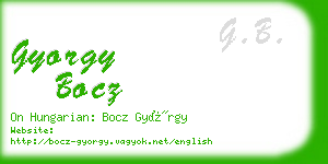 gyorgy bocz business card